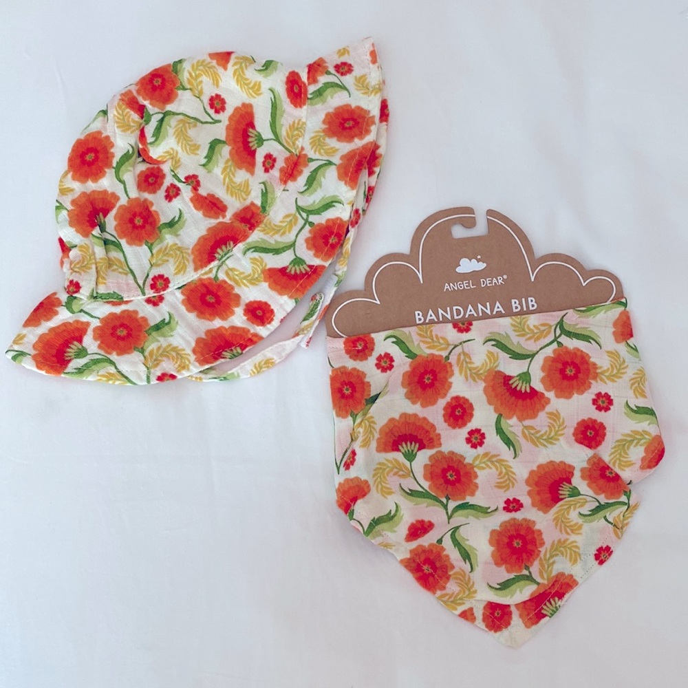 Angel Dear Muslin Sunhat and Bib Set